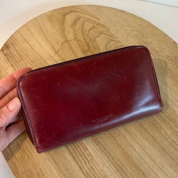 Red Top Grain Cowhide Genuine Leather Buxton Vintage Wallet - Picture 5 of 11